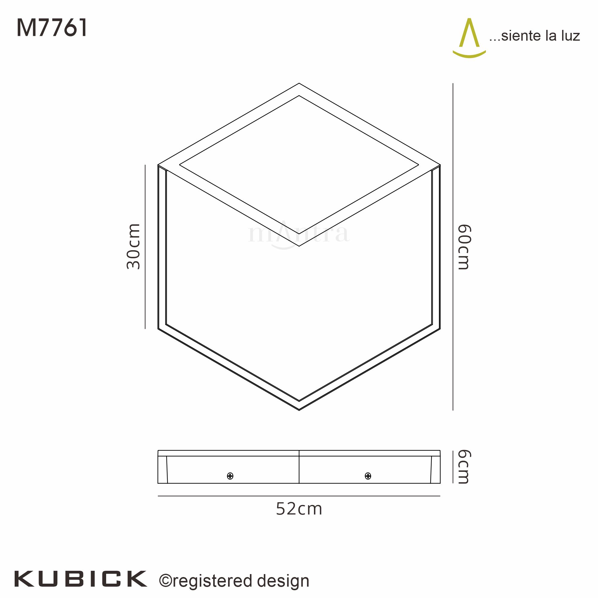 M7761  Kubik Ceiling/Wall Light Dimmable 48W LED